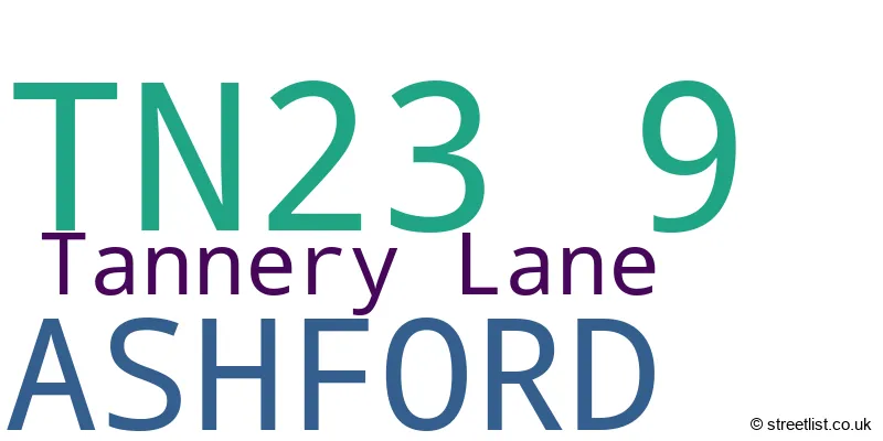 A word cloud for the TN23 9 postcode